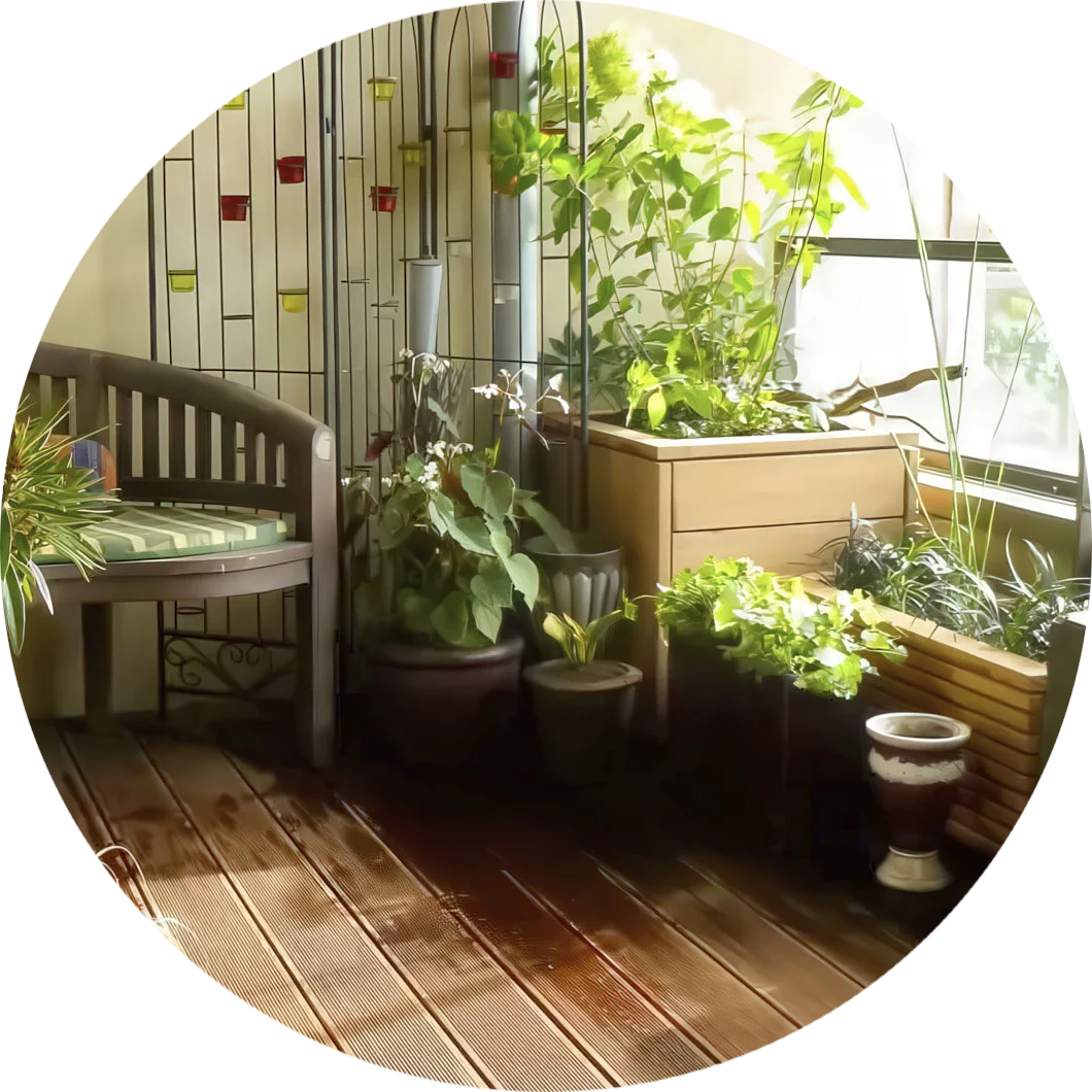 Kleiner Stadtbalkon nach professioneller Gestaltung in Bremen